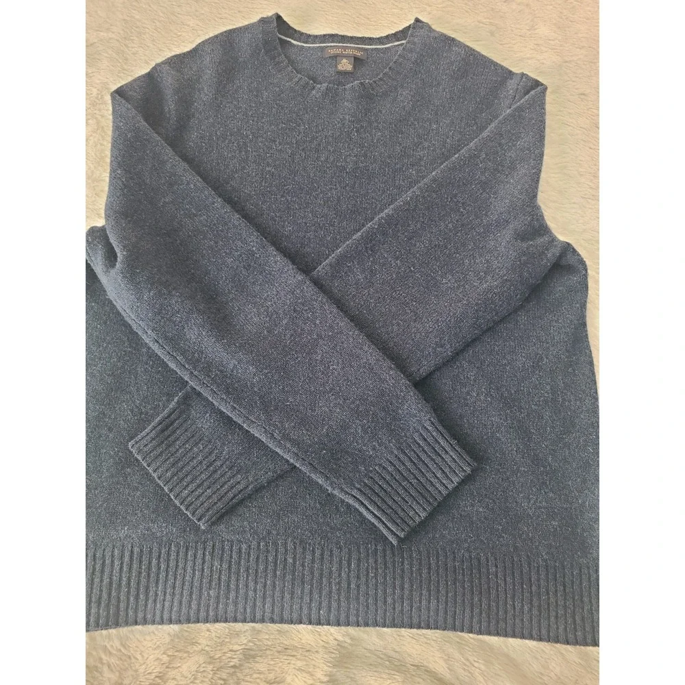 Banana Republic Mens XL Wool Cashmere Angora Luxury Winter Blend Sweater Blue